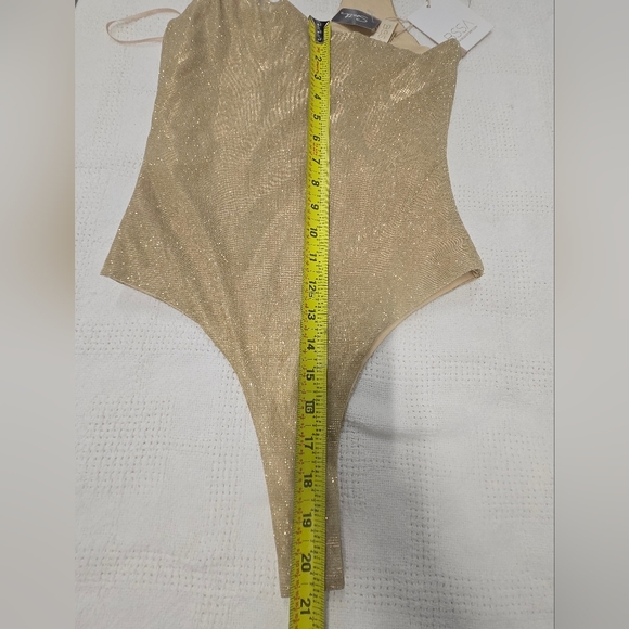Electra Bodysuit Gold | BSSA Womens Top SZ SMALL NWT - Picture 5 of 15